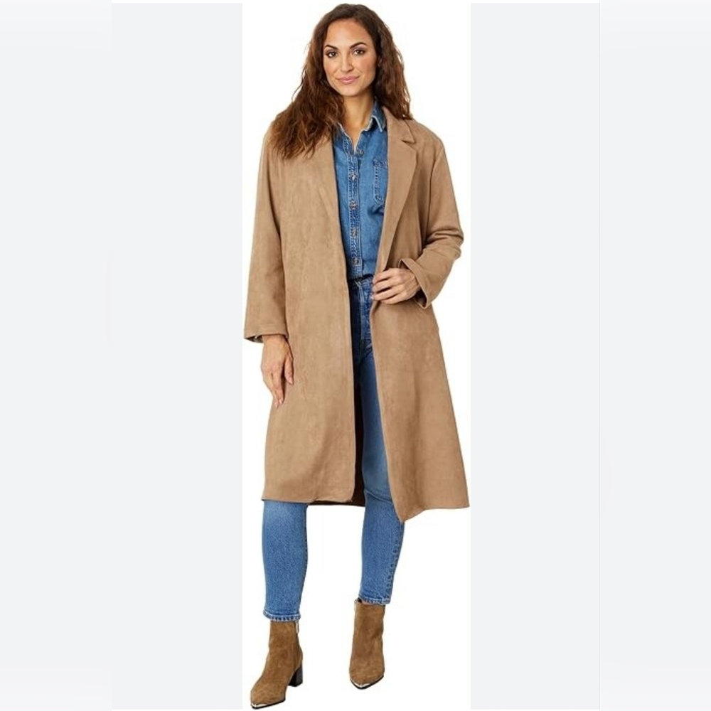 BlankNYC Vegan Suede Trench Coat Ladies Size Small NWT Women's Snack Bar Coat